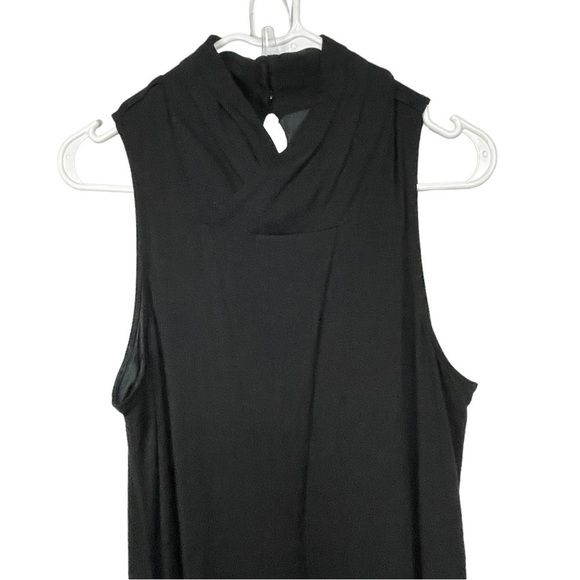 garnet Hill Black Maxi Dress, High Surplice Neckline, Button Back, Med - Picture 4 of 11